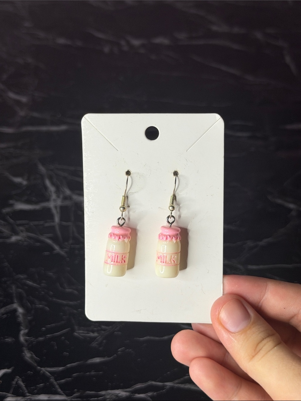Cute Pink Milk Bottle Dangle Earrings - Women Jewelry